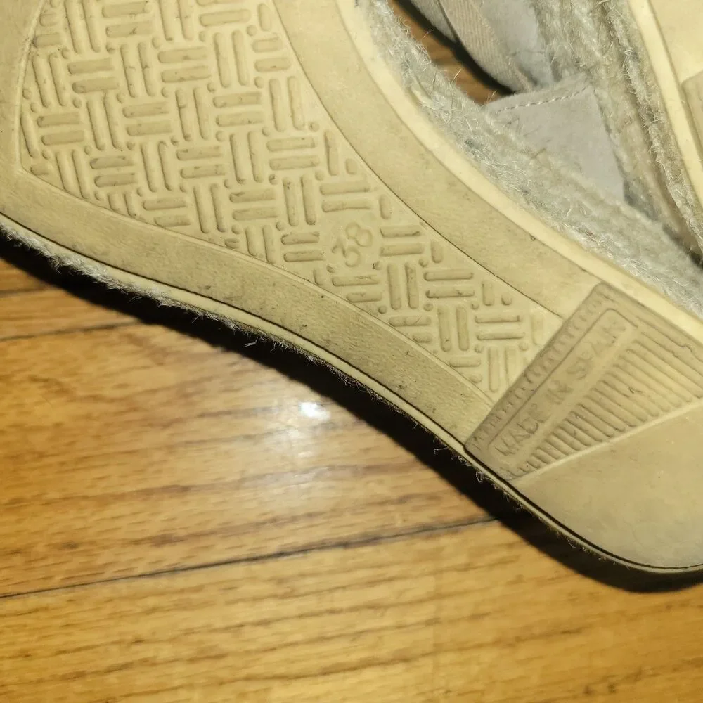 VERBENAS Maika Suede Wedge Sandals Espadrille Size 38 US 7.5